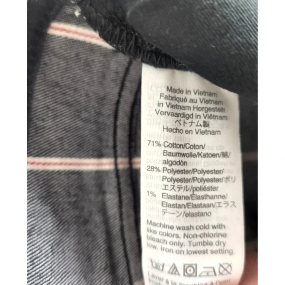 Madewell Elsie Cali Demi-Boot Jeans Women's Size 27 Black w/Red White Stripe